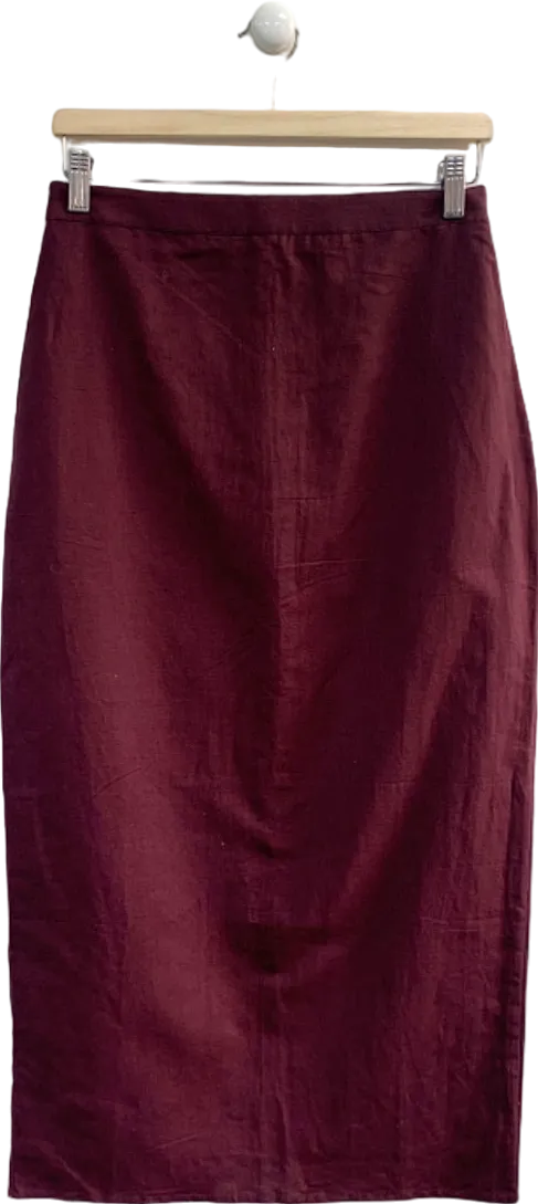 Nobody's Child Maroon Midi Pencil Skirt UK 10