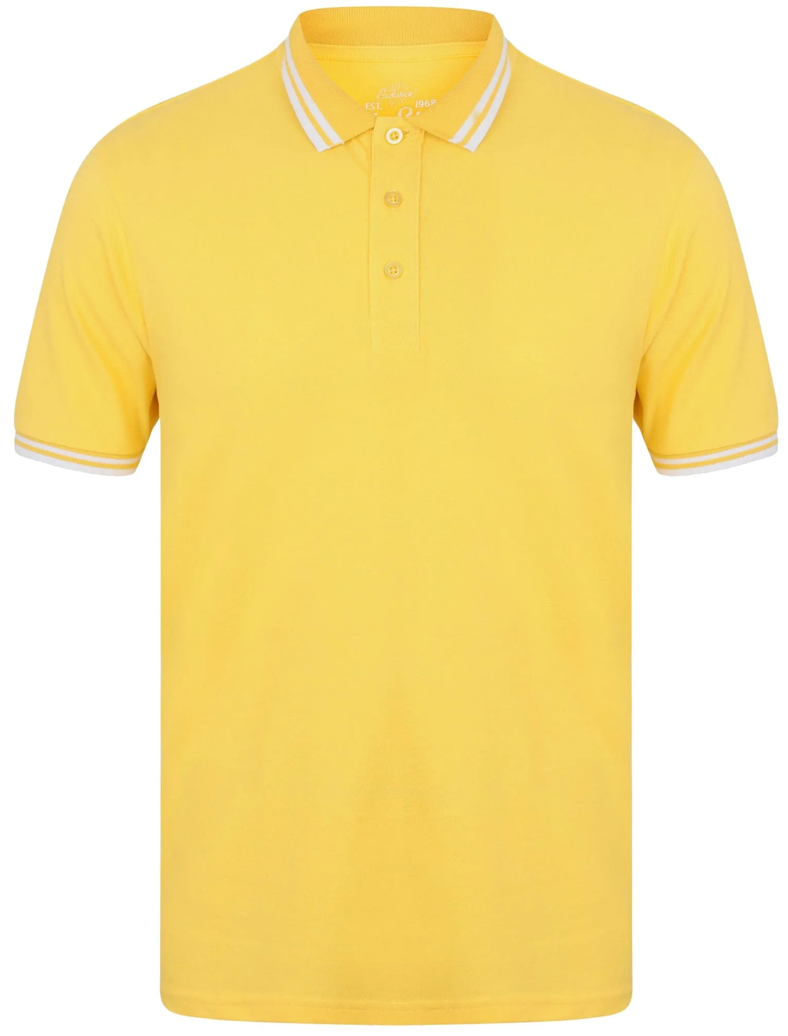 Nova Cotton Pique Polo Shirt In Lemon - South Shore