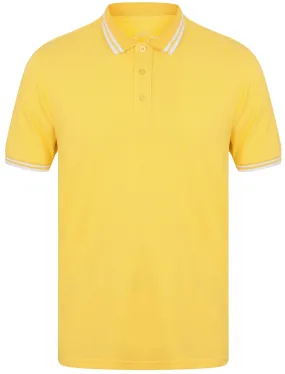 Nova Cotton Pique Polo Shirt In Lemon - South Shore