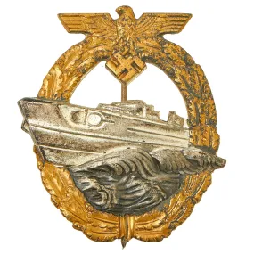 Original German WWII Kriegsmarine 2nd Model S-Boat Fast Attack Craft War Badge by by Rudolf Souval