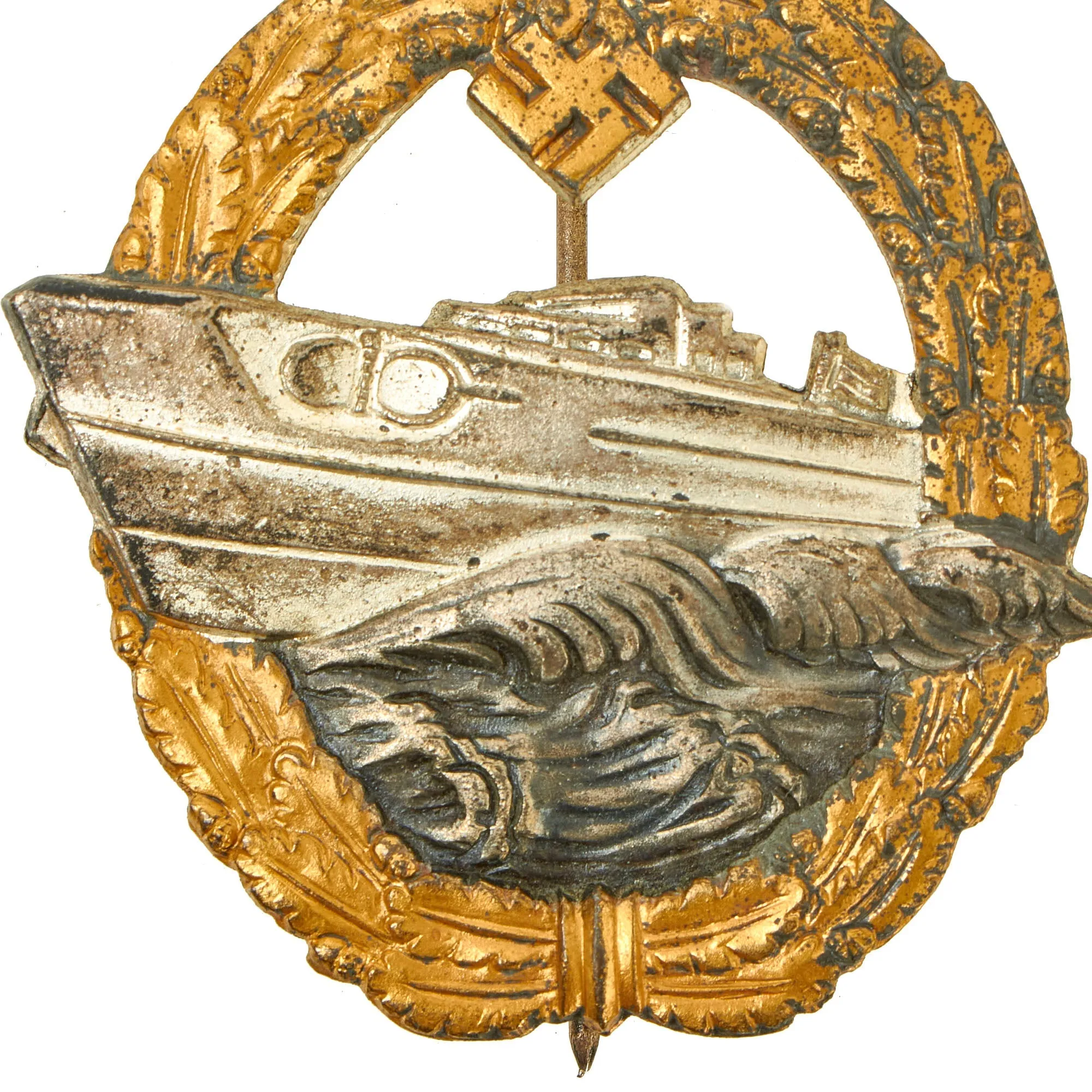 Original German WWII Kriegsmarine 2nd Model S-Boat Fast Attack Craft War Badge by by Rudolf Souval