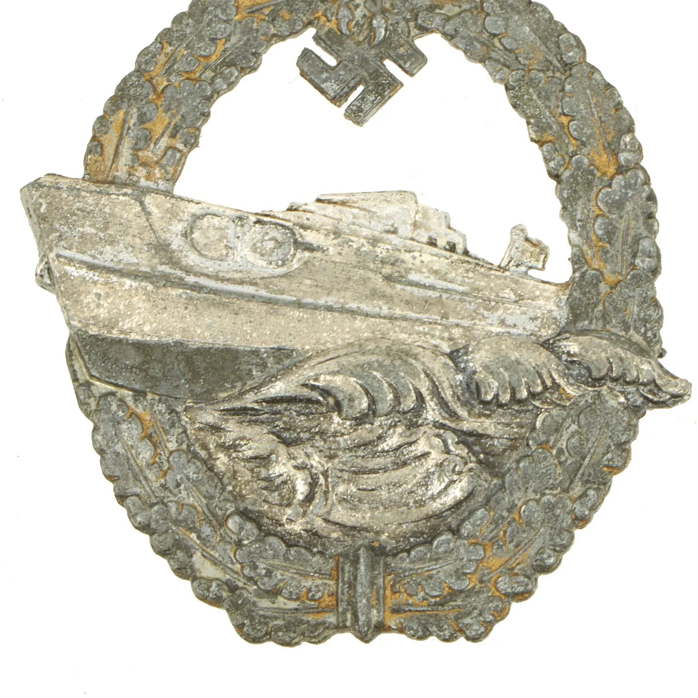 Original German WWII Kriegsmarine 2nd Model S-Boat Fast Attack Craft War Badge by W.E. Peekhaus