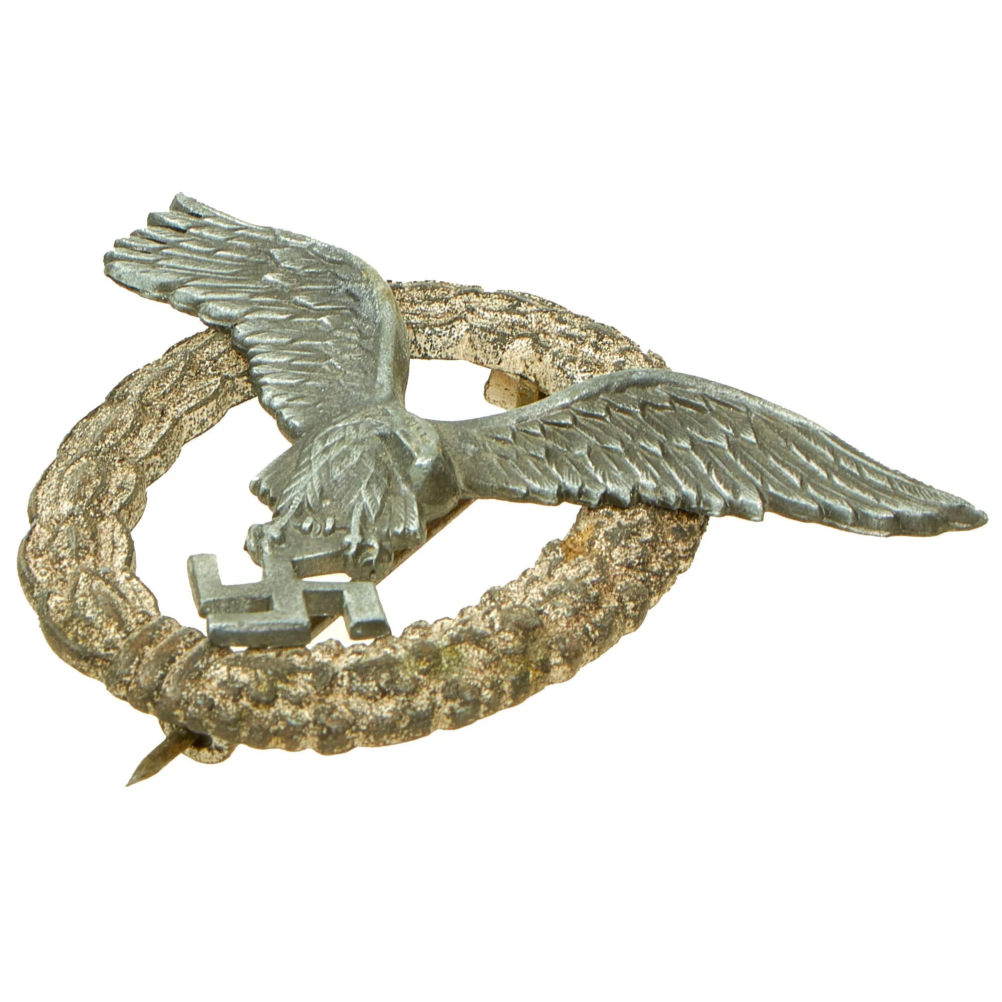 Original German WWII Late War Luftwaffe Pilot's Badge - Flugzeugführerabzeichen