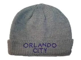 Orlando City SC Adidas YOUTH Gray Acrylic Knit Cuffed Skull Beanie Hat Cap