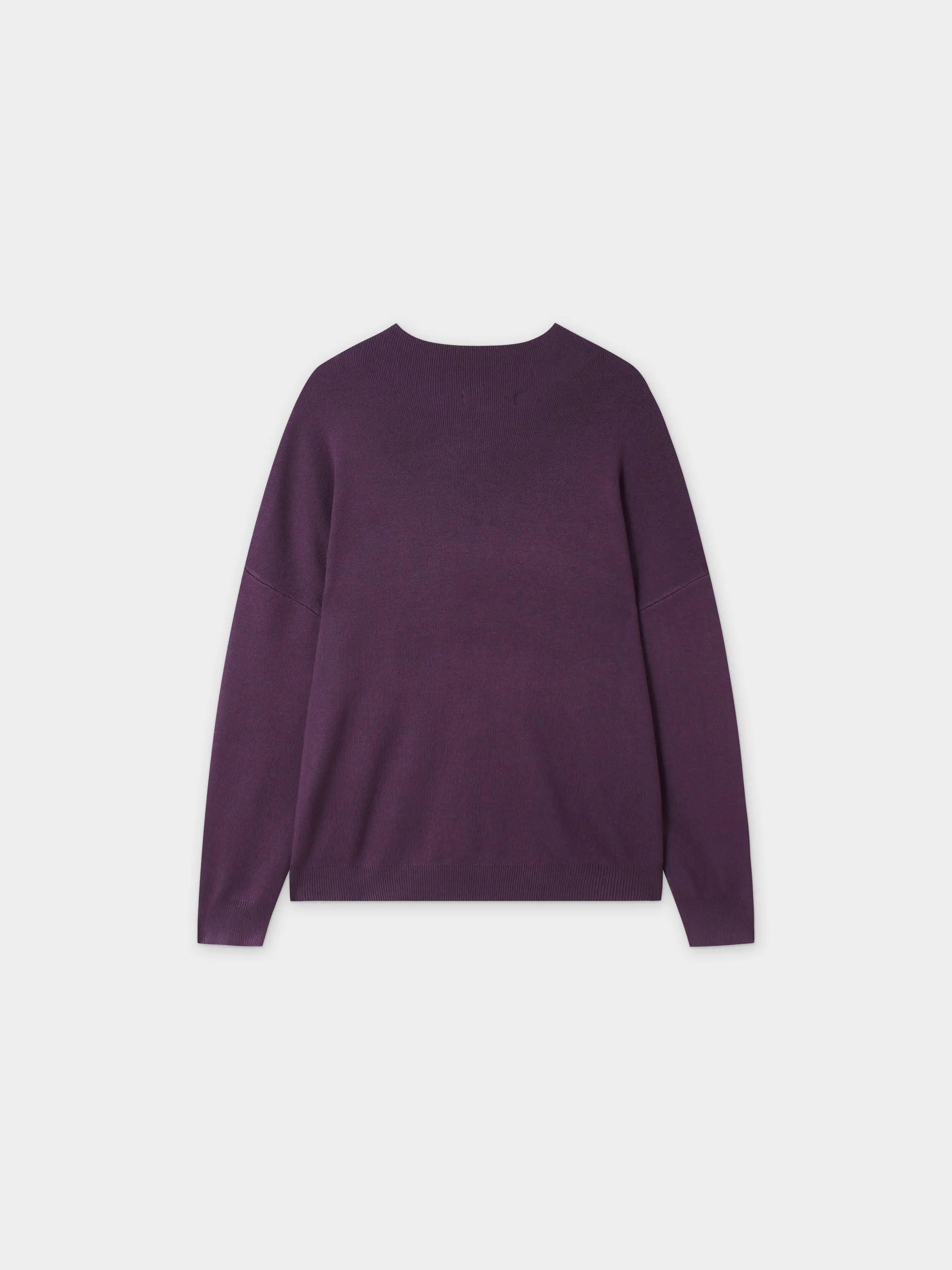 Oversized Soft Knit Sweater-Eggplant