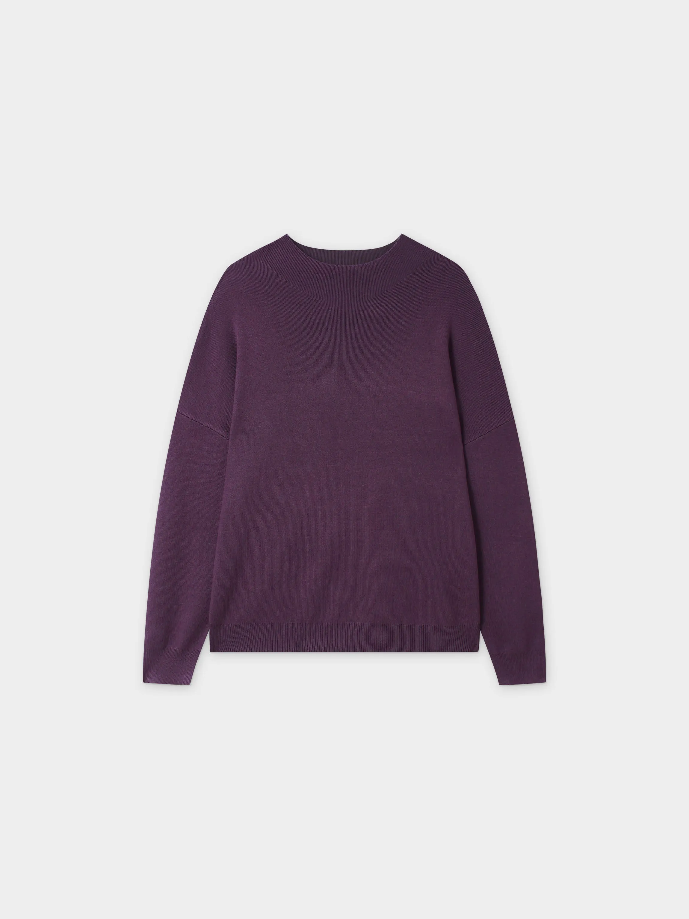 Oversized Soft Knit Sweater-Eggplant