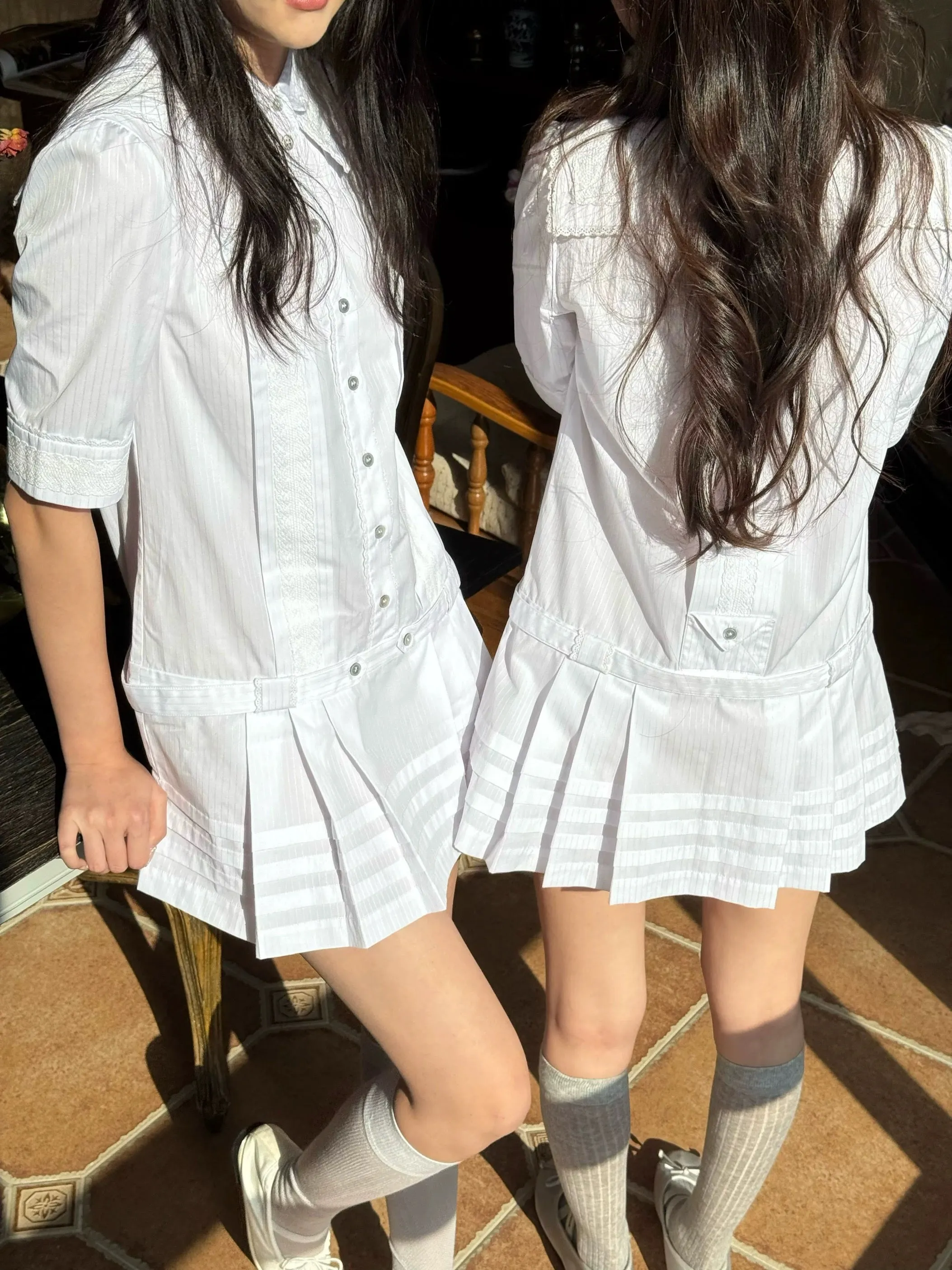 [Pacific Position] Another Me Sailor Style Cotton Mini Dress