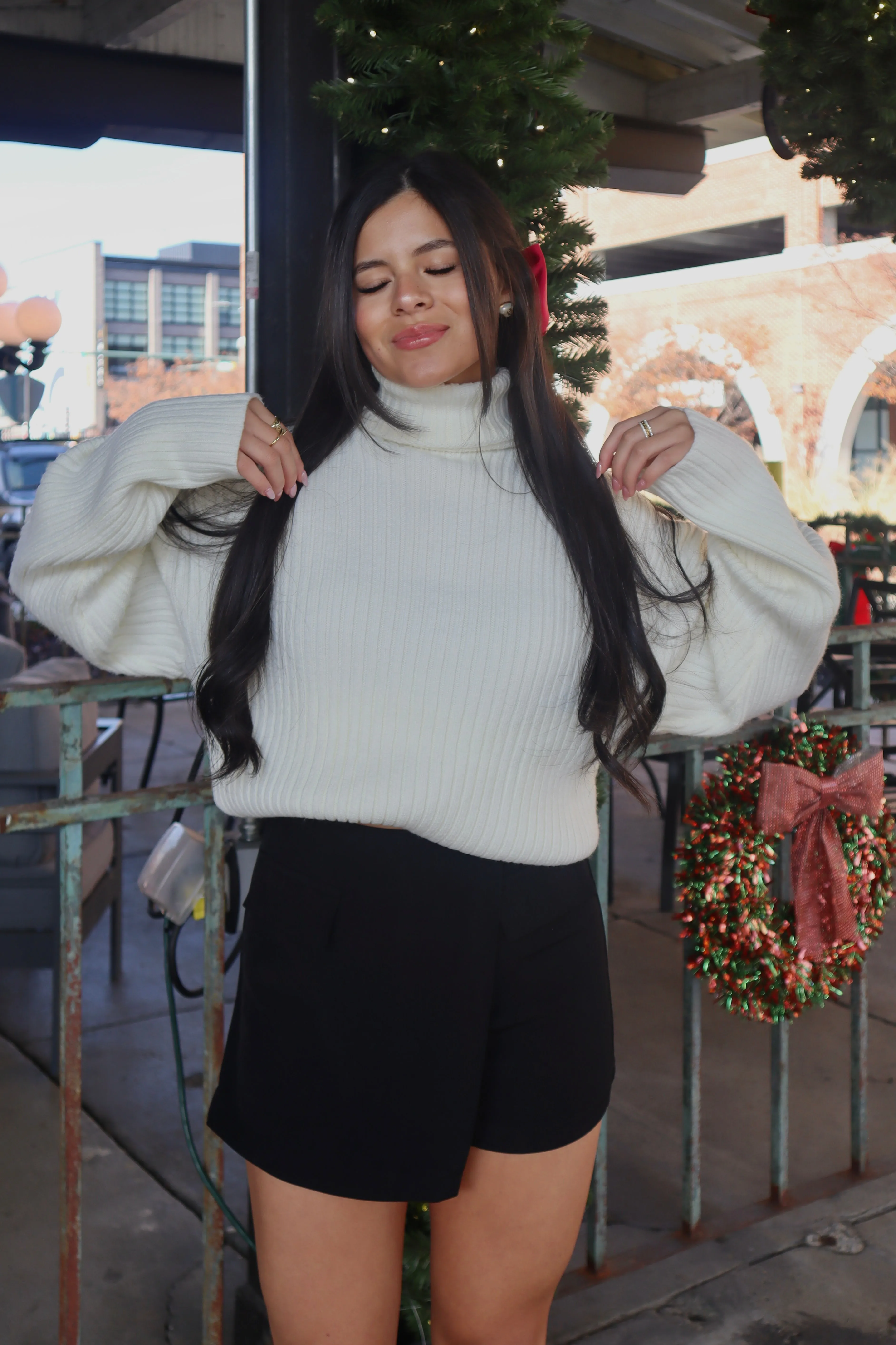 Pearl Oversized Turtleneck Sweater