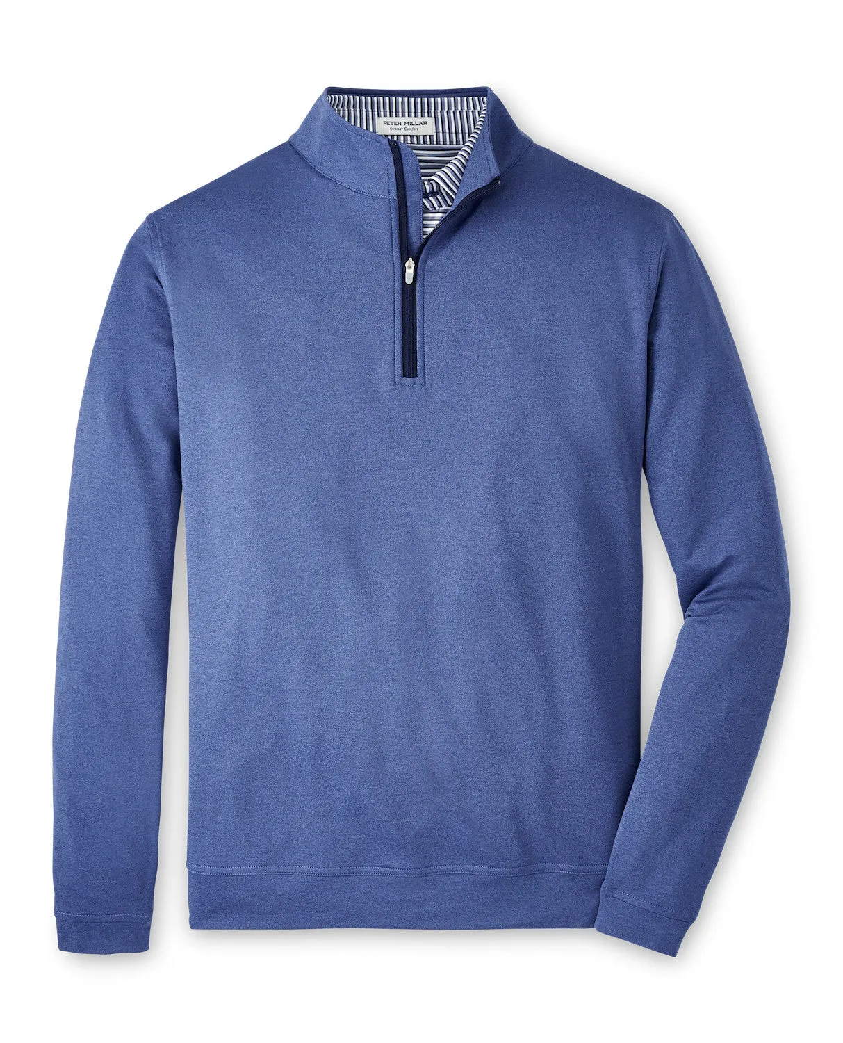 Peter Millar Men's Perth Mélange Performance 1/4 Zip Pullover Sweater - Sport Navy