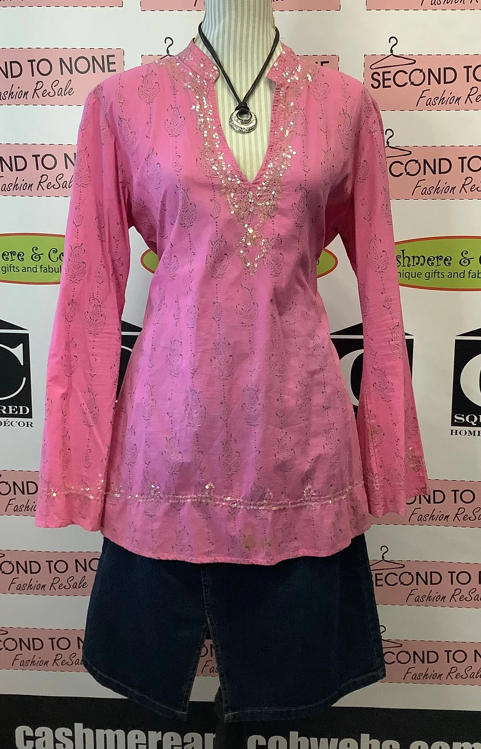 Pink Sparkle Tunic Top (Size L)