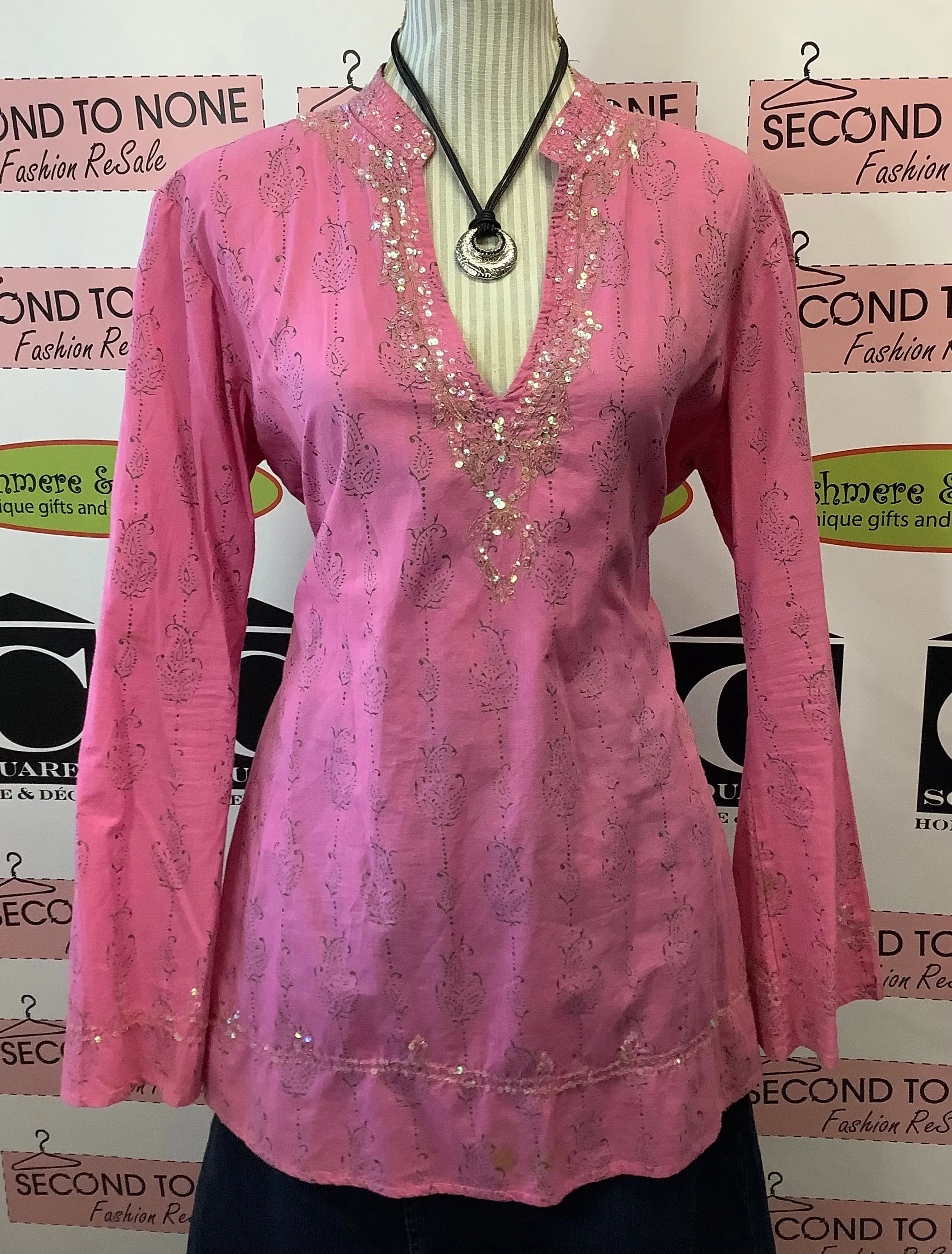 Pink Sparkle Tunic Top (Size L)