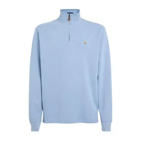 Polo Ralph Lauren Embroidered Logo Blue Half Zip Sweater