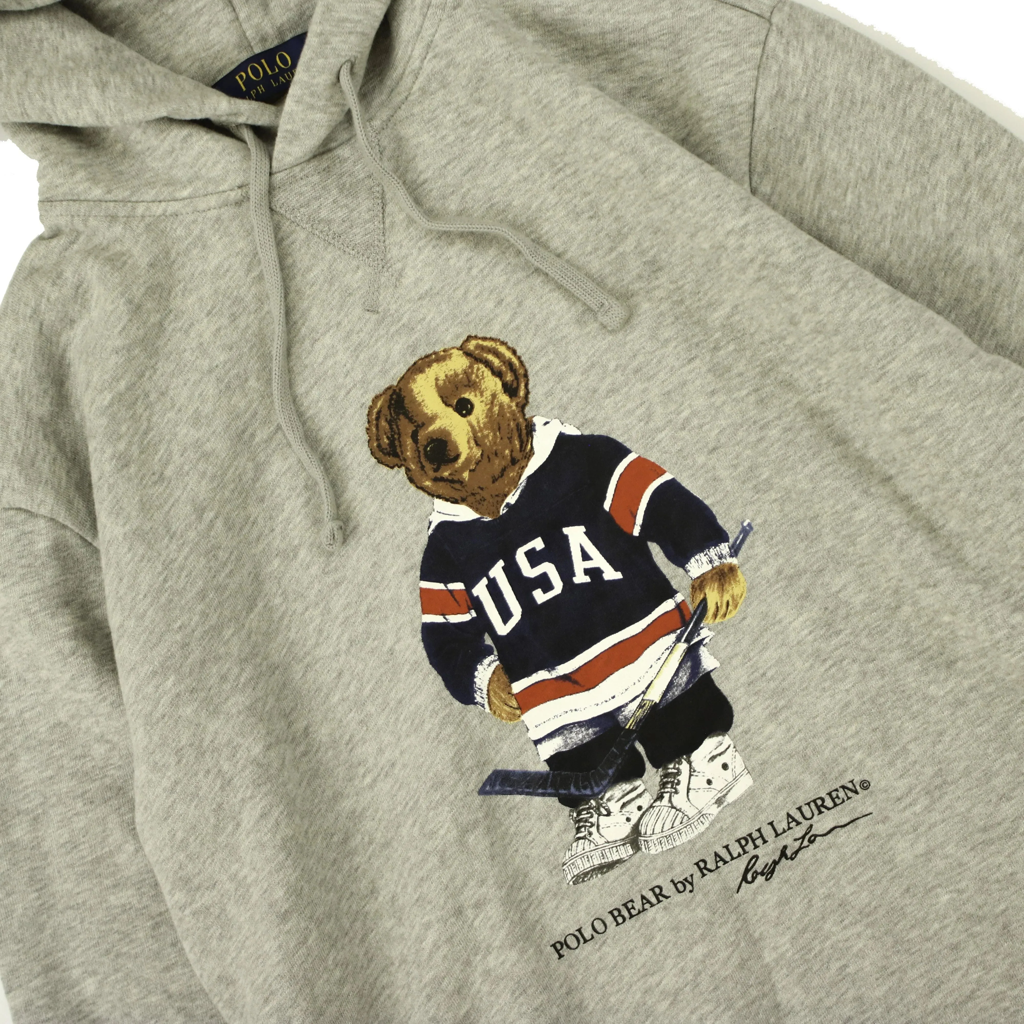 POLO RALPH LAUREN HOCKEY BEAR POPOVER HOODY (S)  (S)