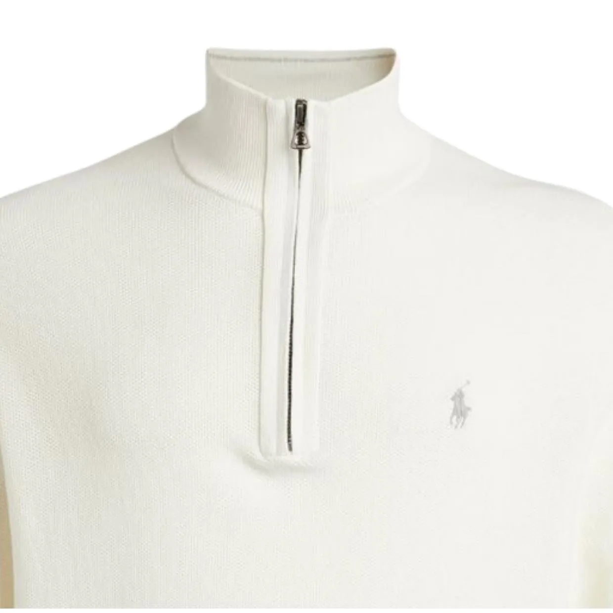 Polo Ralph Lauren White Half Zip Sweater