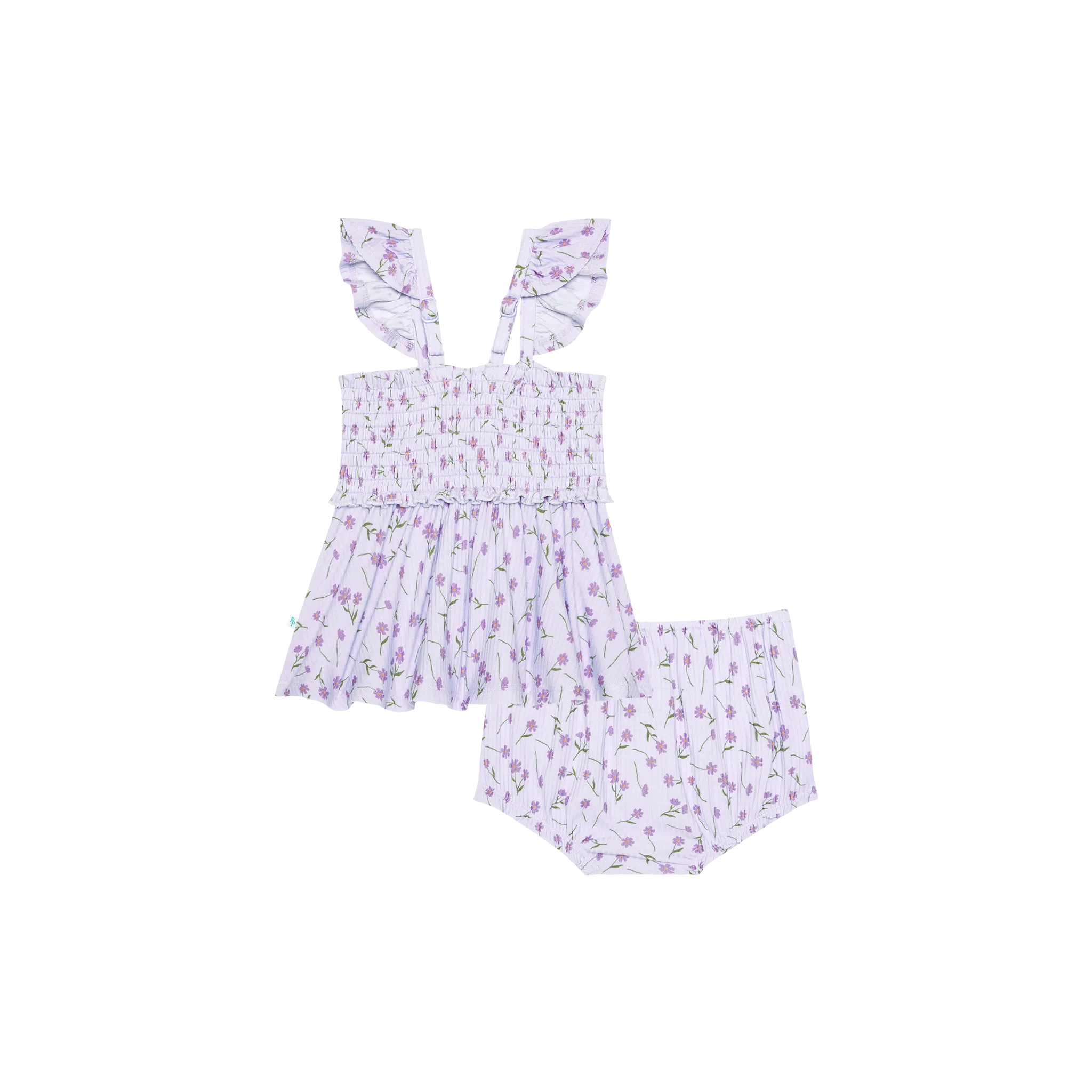 POS Jeanette Flutter Sleeve Smocked Babydoll Dress & Bloomer Set