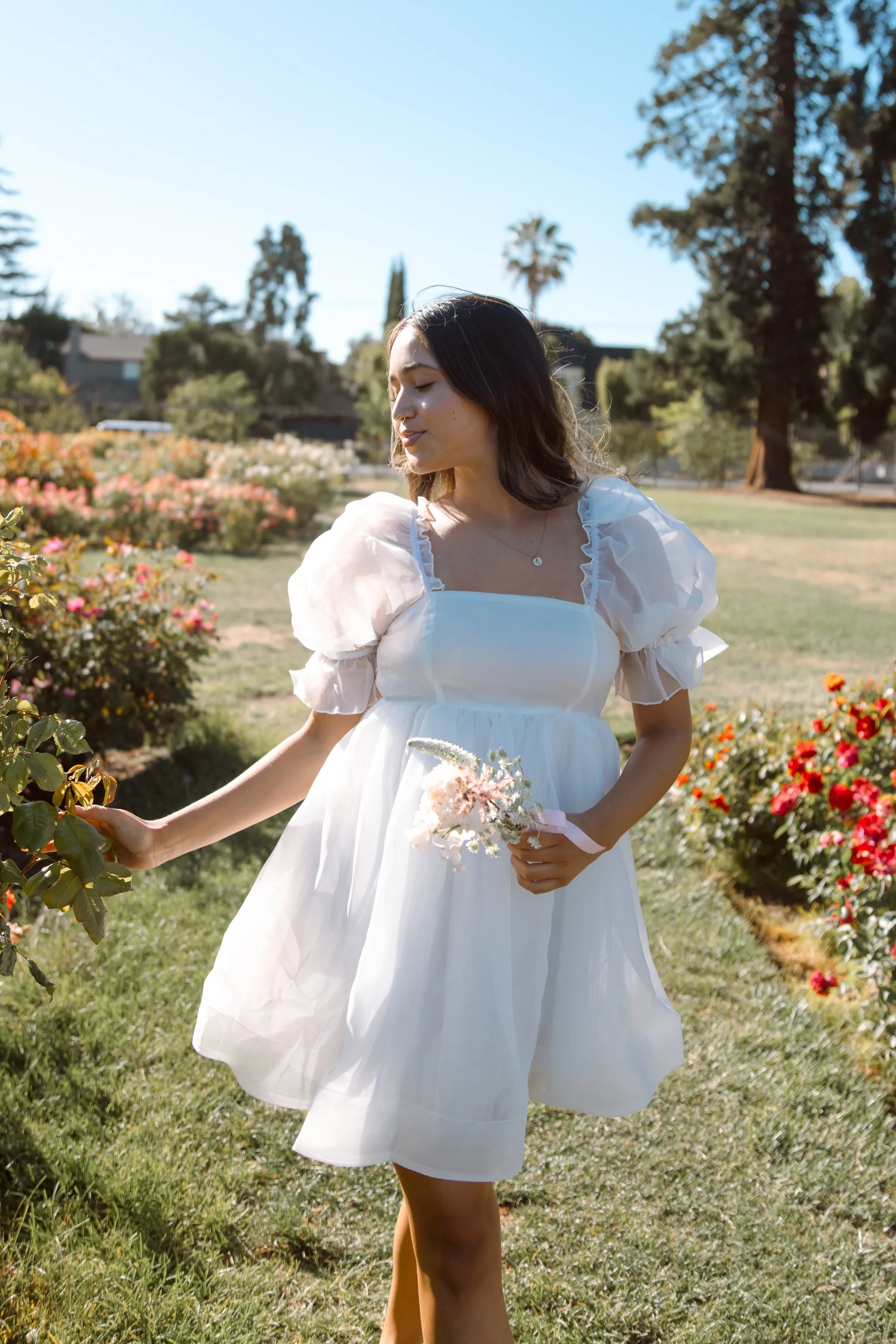 Puff Babydoll Dress - White