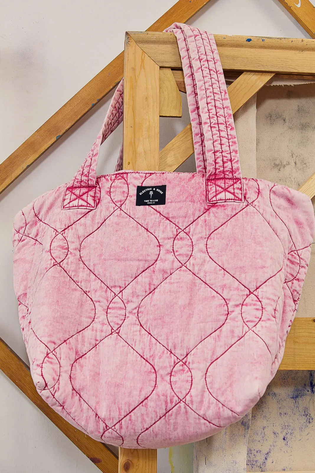 Quilted Tote, Acid Magenta