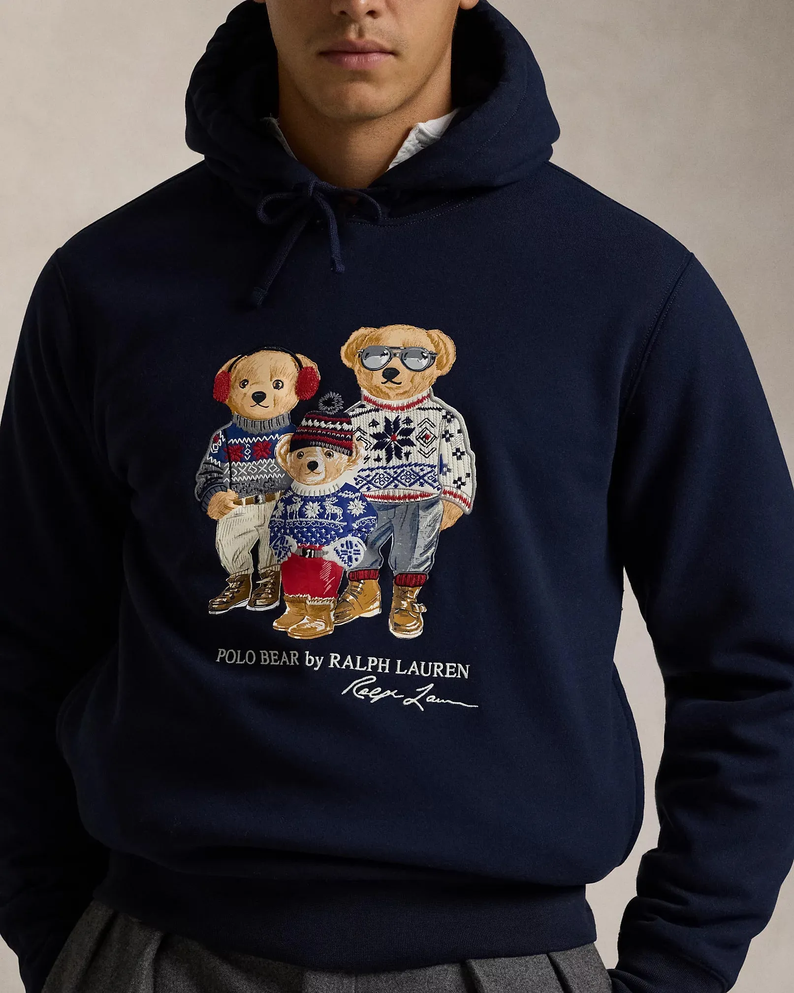 Ralph Lauren Polo Bear Family Fleece Hoodie | Navy