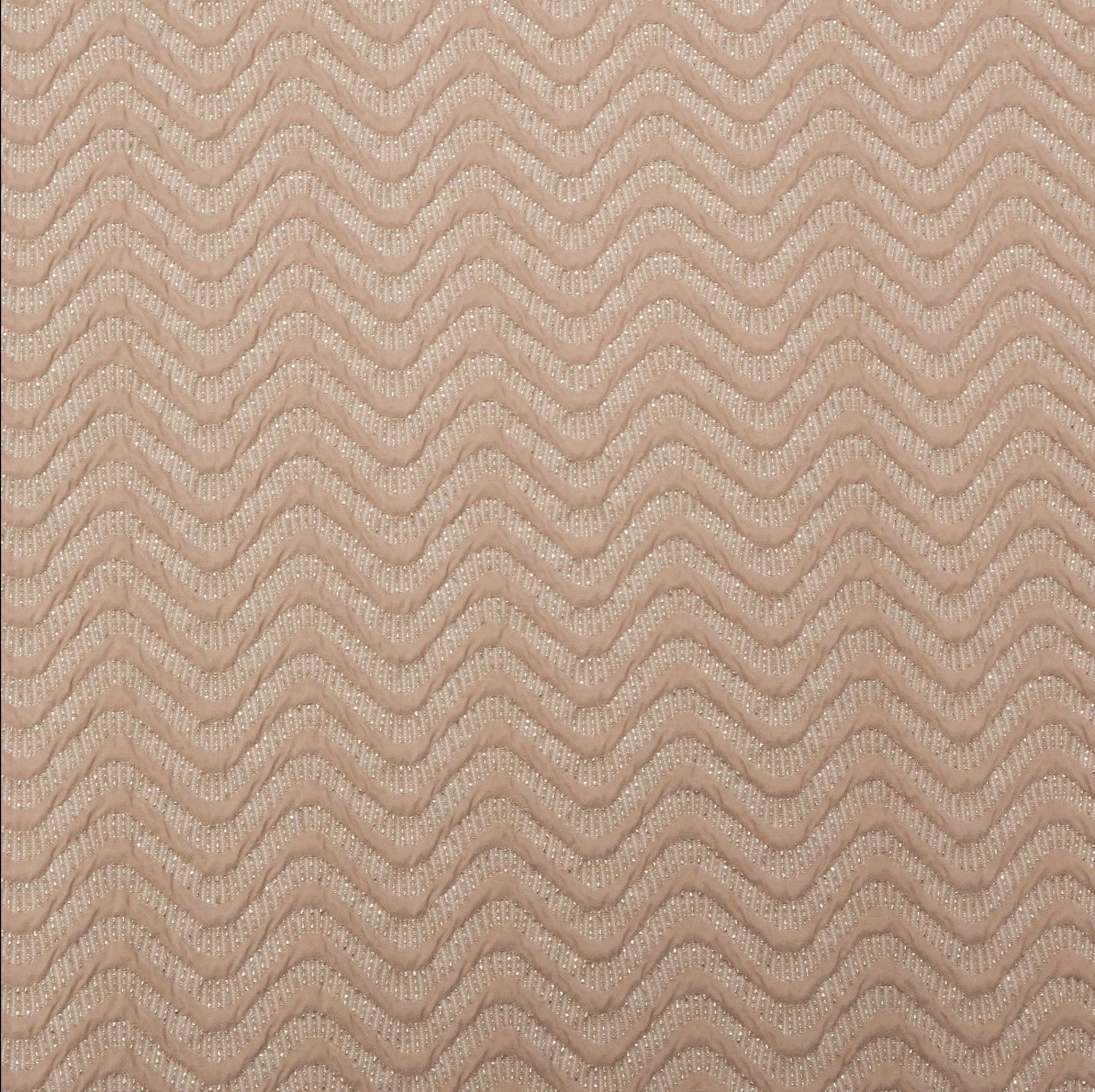 Rex Exclusive Light Brown Wave Textured Brocade Fabric