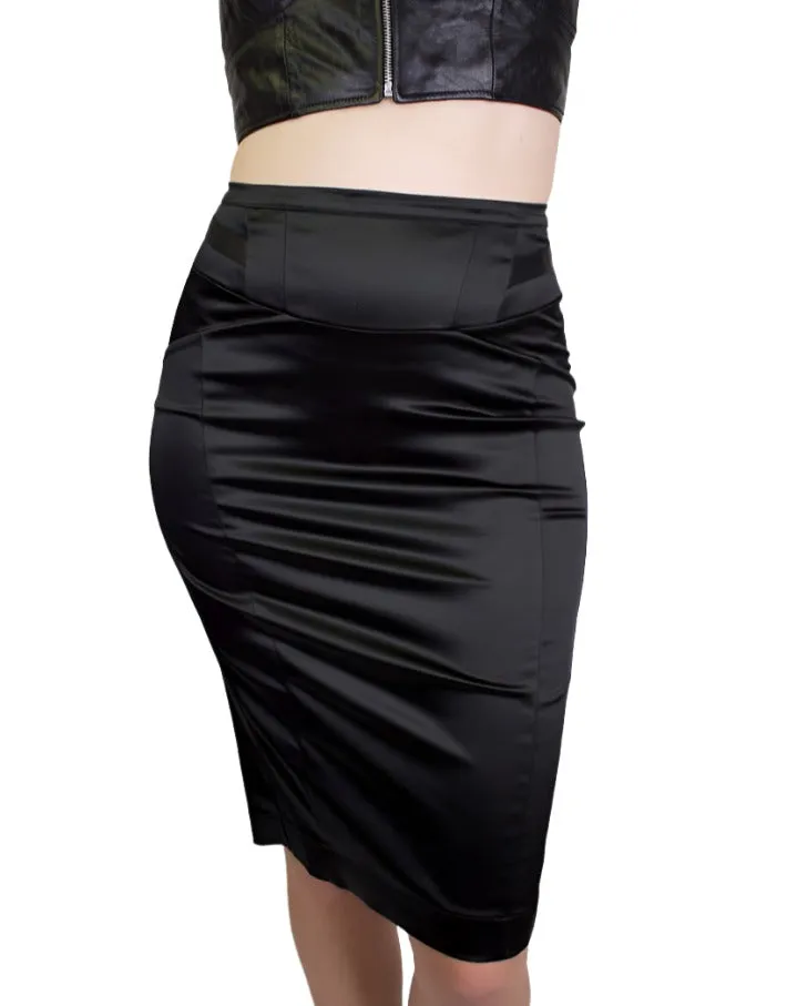 Roberto Cavalli, Black Pencil Skirt Y2K