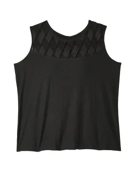 Ruby Woven Front Detail Knit Top | Black