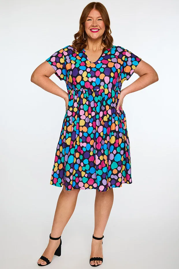 Savannah Rainbow Pebble Spots Dress