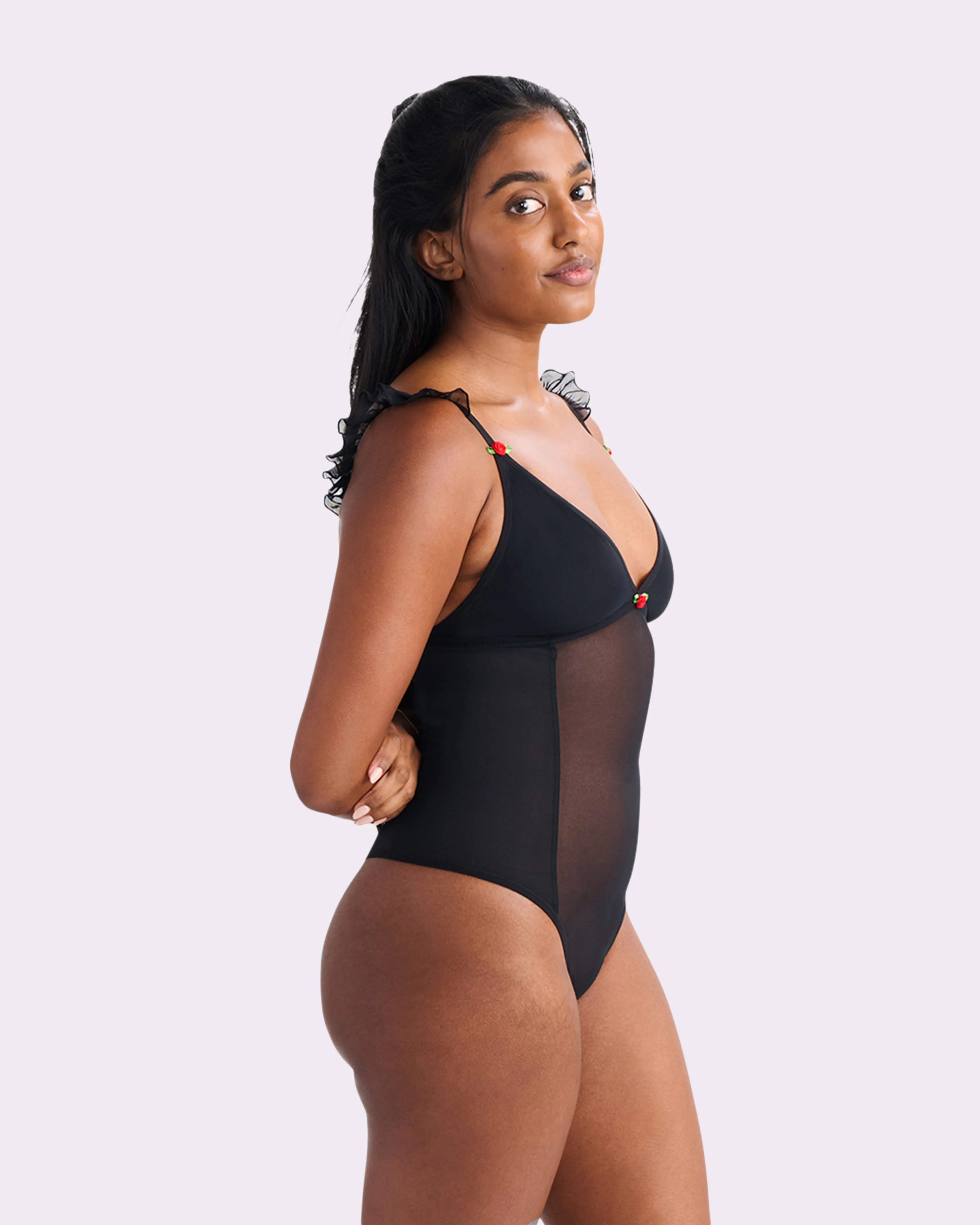 Silky Mesh Flutter Strap Bodysuit | Silky Mesh (Eightball)