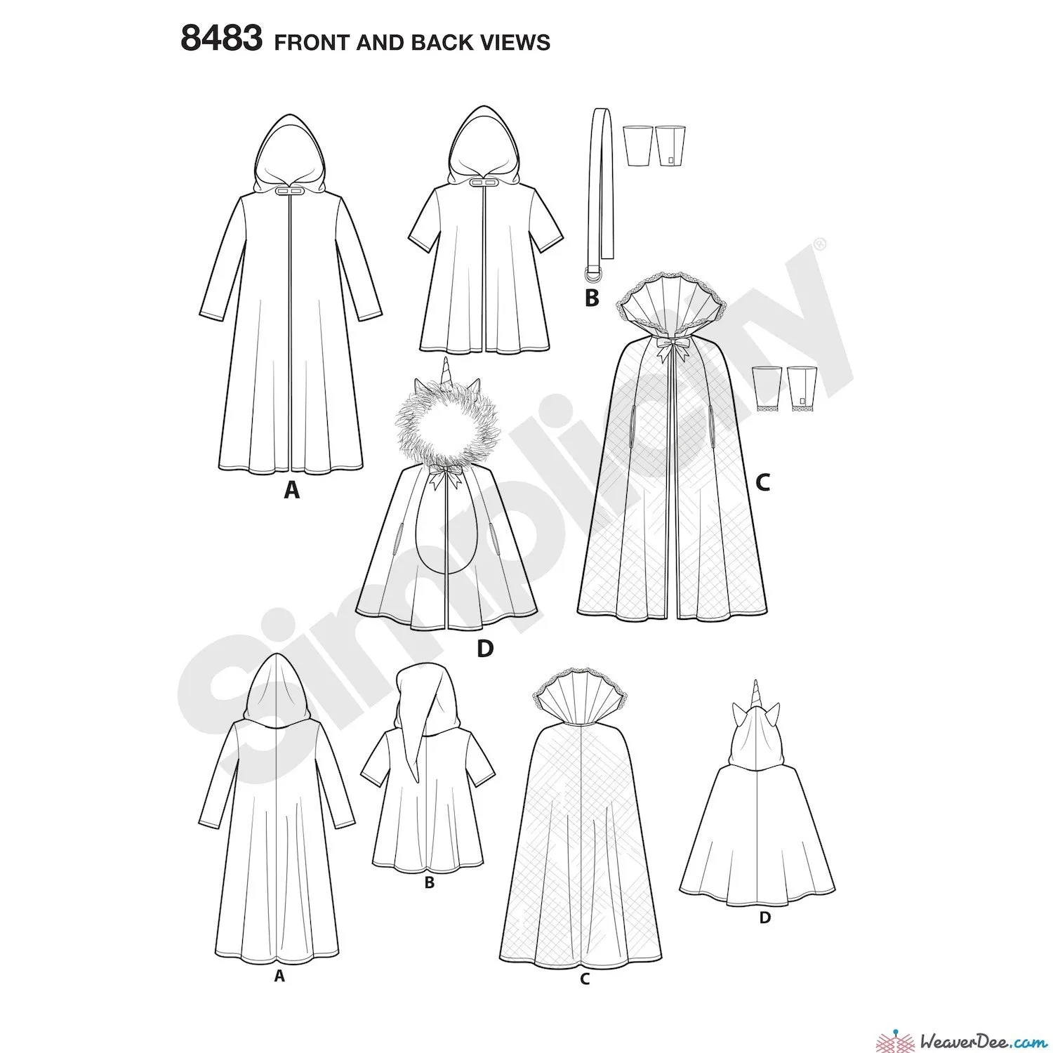 Simplicity Pattern S8483 Child's Cape Costumes