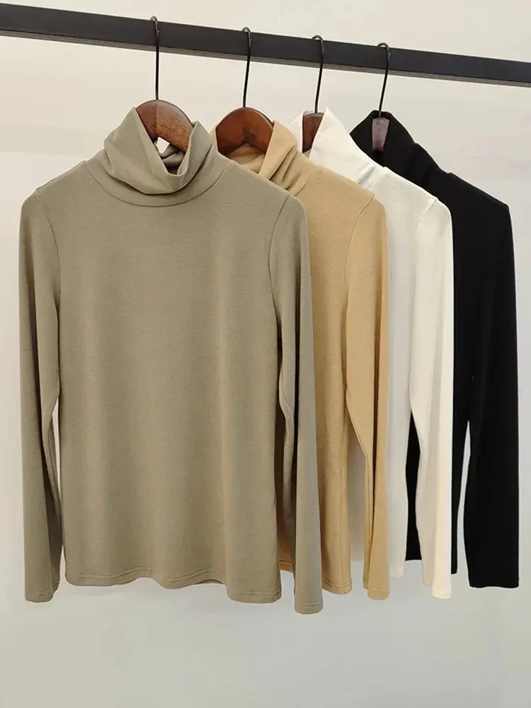 Slim Fit Turtleneck Long Sleeve Tee