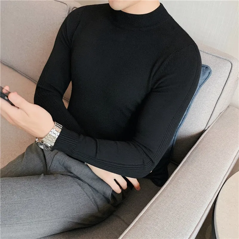 Slim Fit Turtleneck Pullover Lapel Knitted Sweater