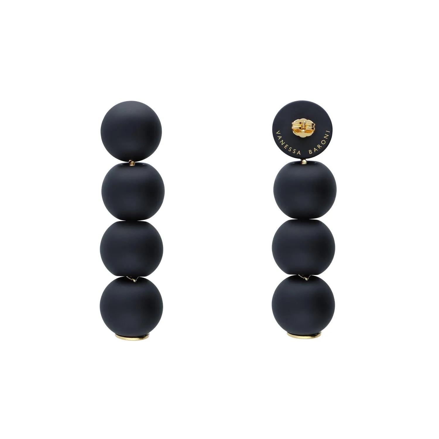 Small Beads Earring Matt Black