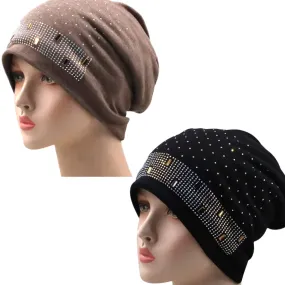 Sparkling Faux Fur Lined Winter Beanie