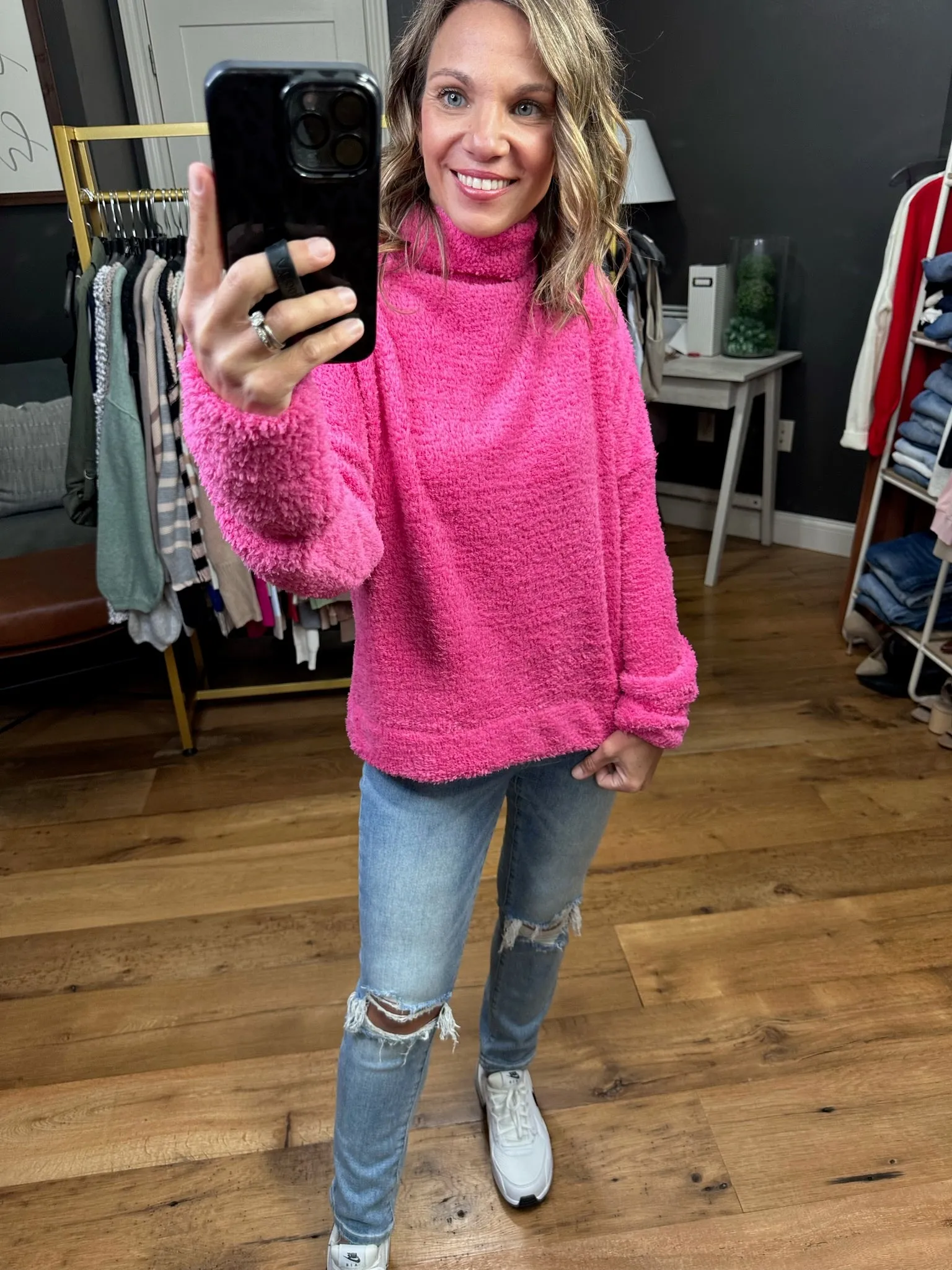 The Tori Popcorn Chenille Turtleneck Sweater - Multiple Options