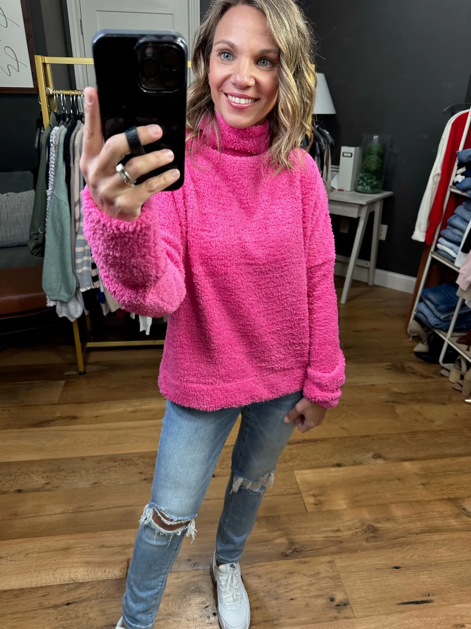 The Tori Popcorn Chenille Turtleneck Sweater - Multiple Options