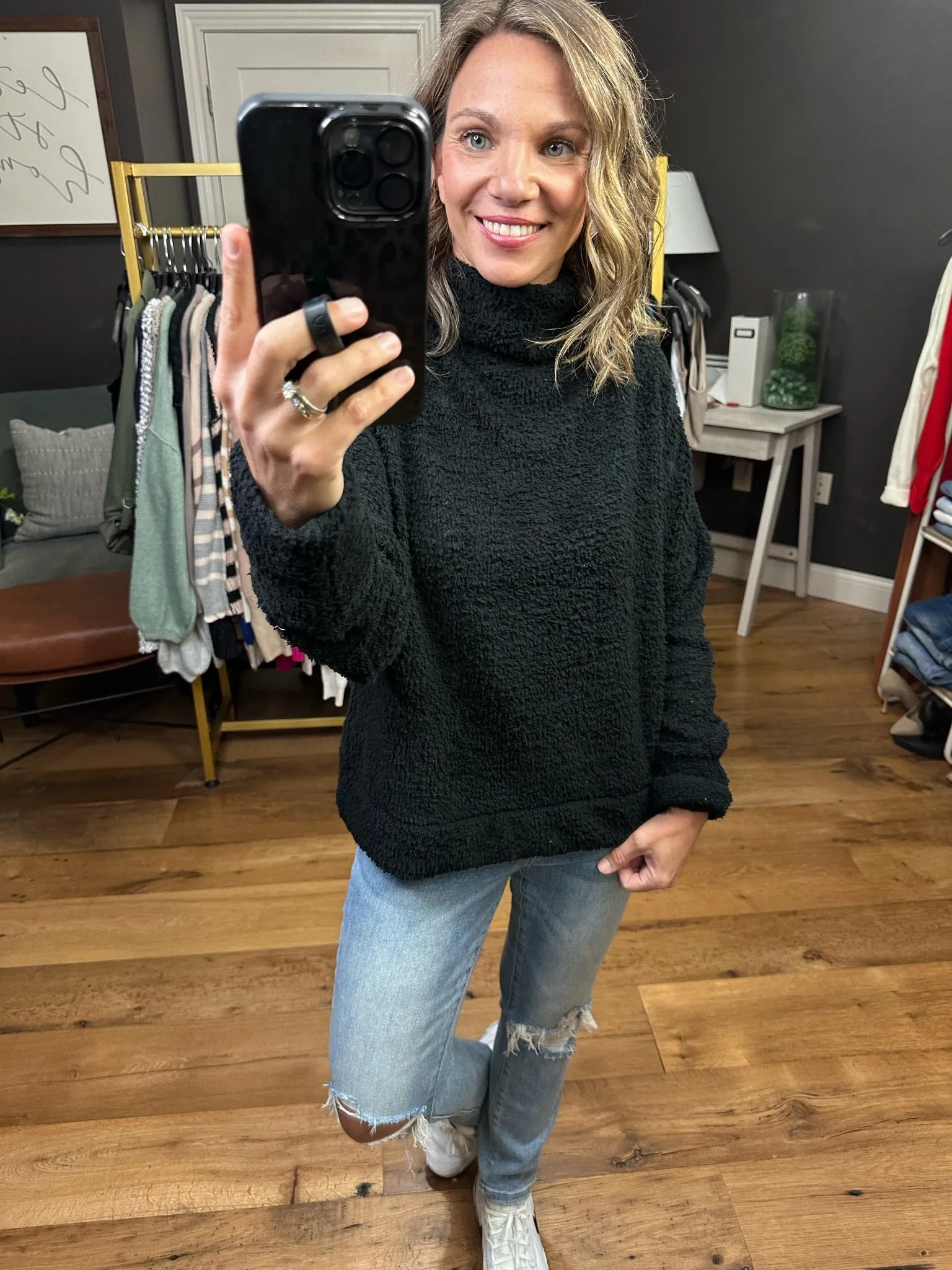 The Tori Popcorn Chenille Turtleneck Sweater - Multiple Options