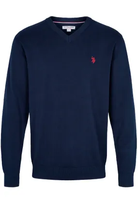 U.S. POLO ASSN. V-Neck Knit Sweater Cosmo Navy