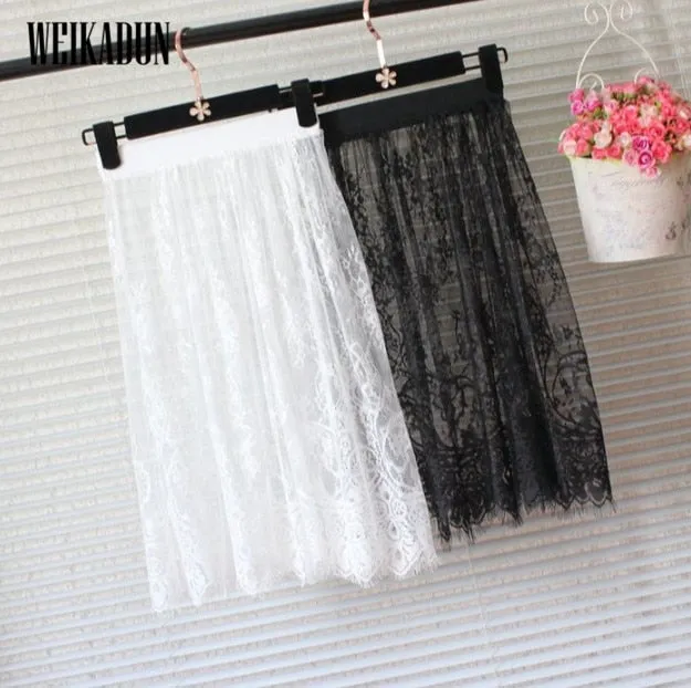 VenusFox Fashion Casual Elegant Mesh Lace Skirts