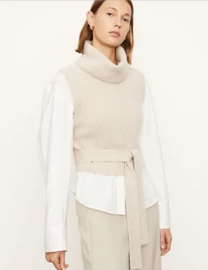 Vince Oat Pointelle Turtleneck Shell