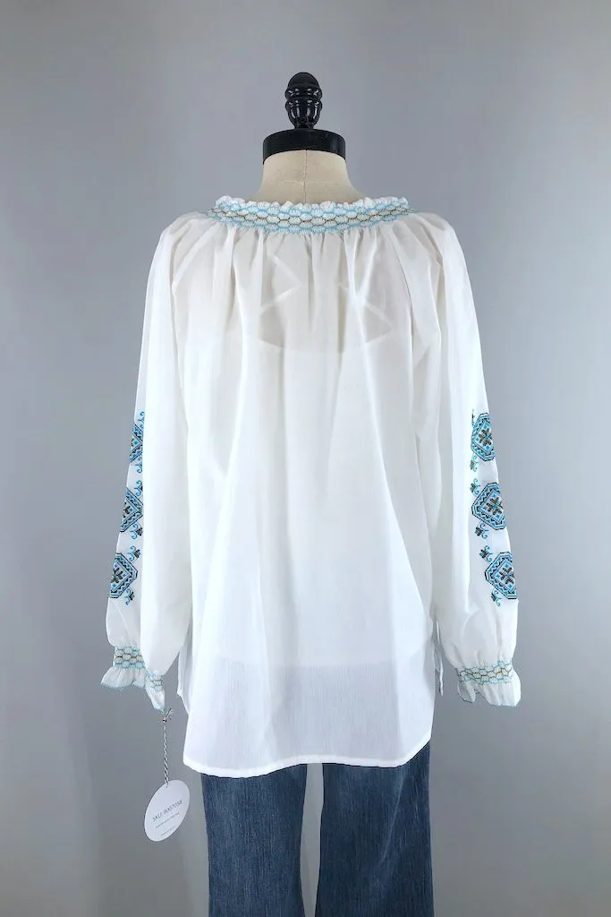 Vintage Cross Stitch Tunic Shirt