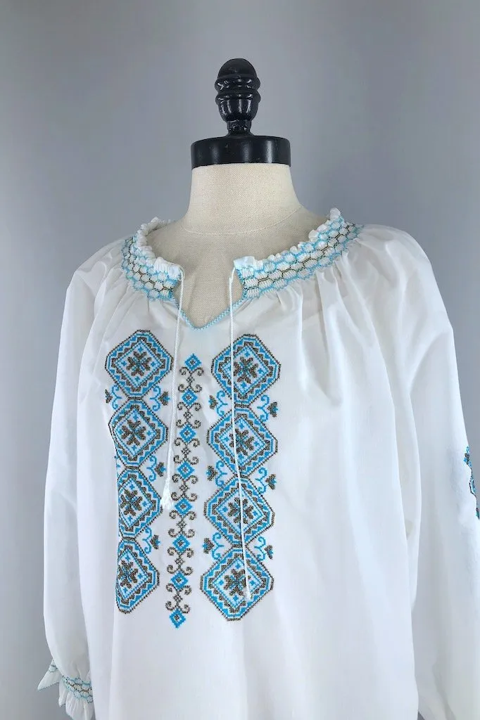 Vintage Cross Stitch Tunic Shirt