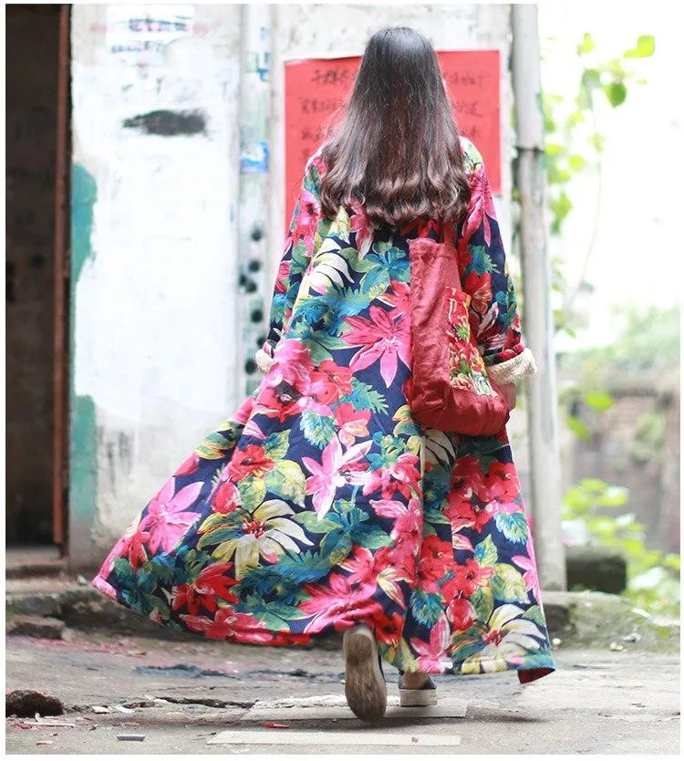 Vintage Floral Trench Coat