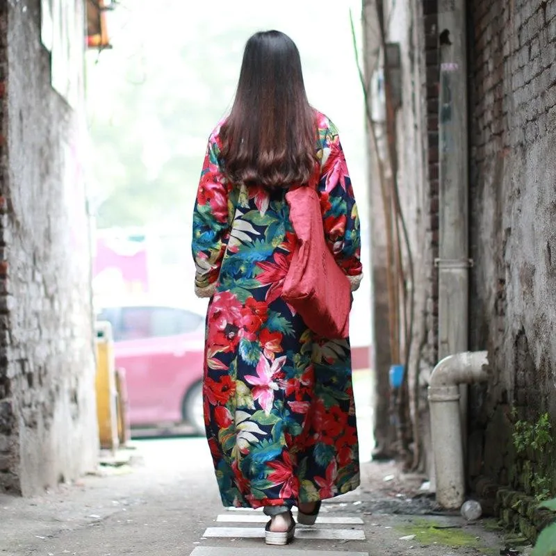 Vintage Floral Trench Coat