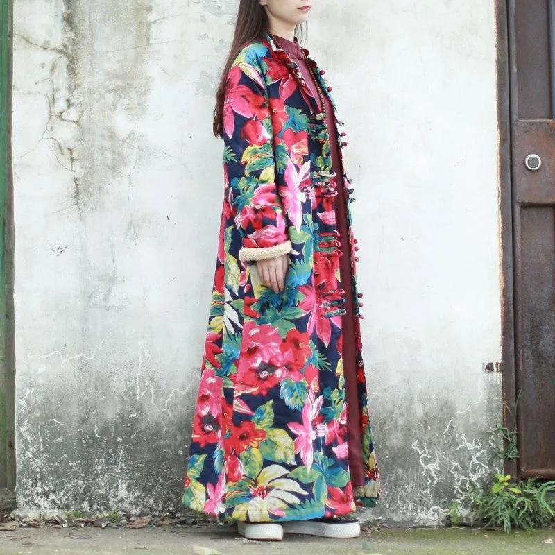 Vintage Floral Trench Coat