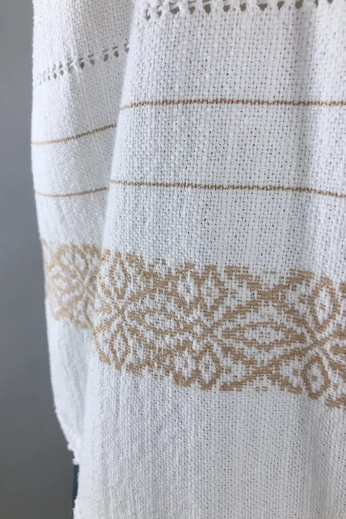 Vintage Gold Embroidered Cotton Tunic