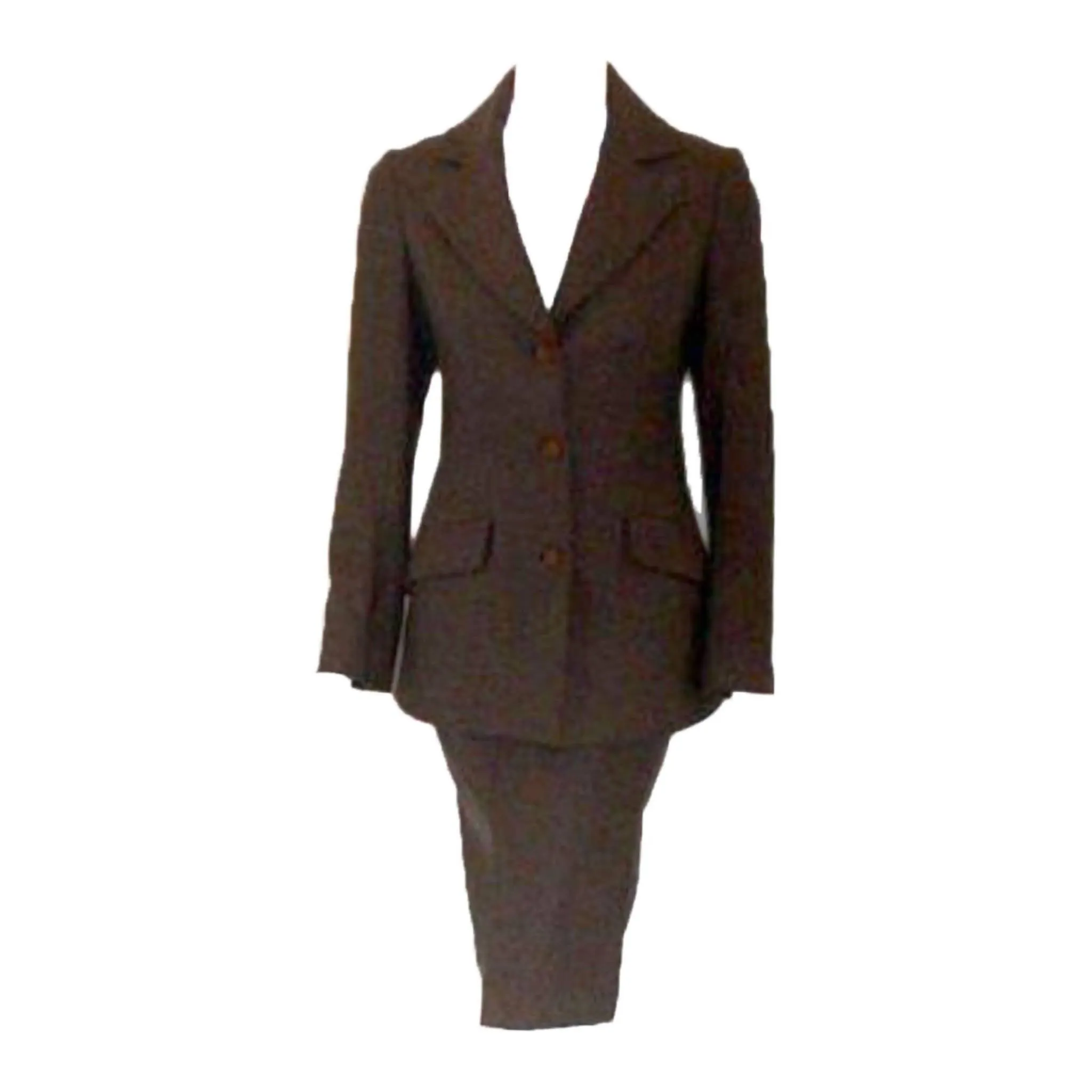 VIVIENNE WESTWOOD 2000's Brown Two-Piece Jacket and Pencil Skirt | Size S/M