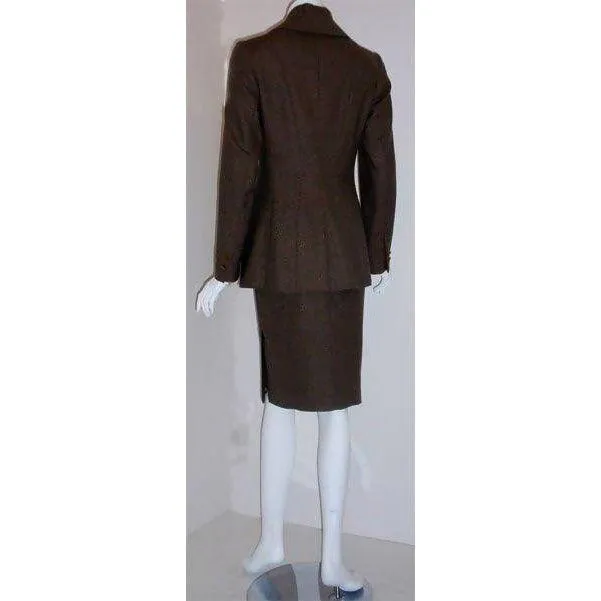 VIVIENNE WESTWOOD 2000's Brown Two-Piece Jacket and Pencil Skirt | Size S/M