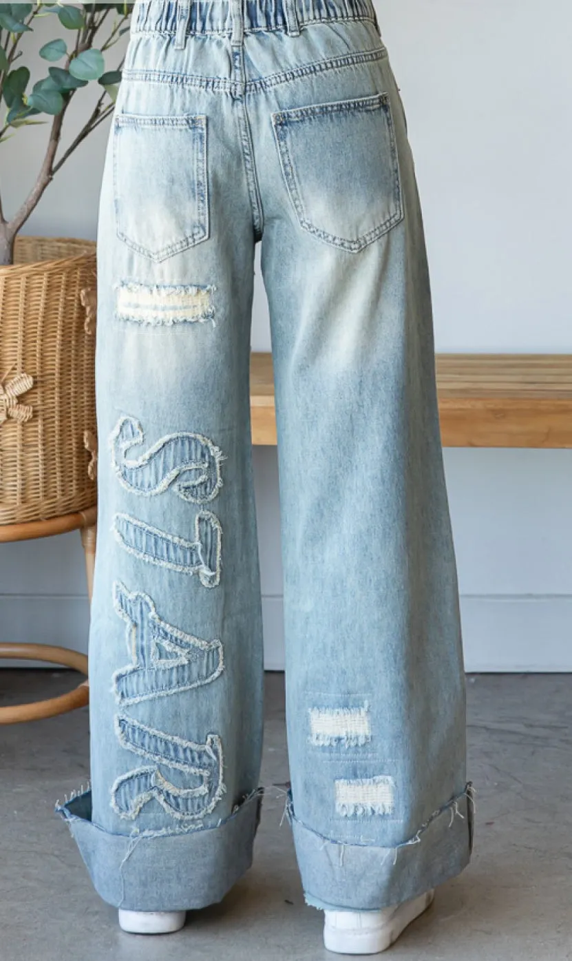 Washed Super Star Denim Pants