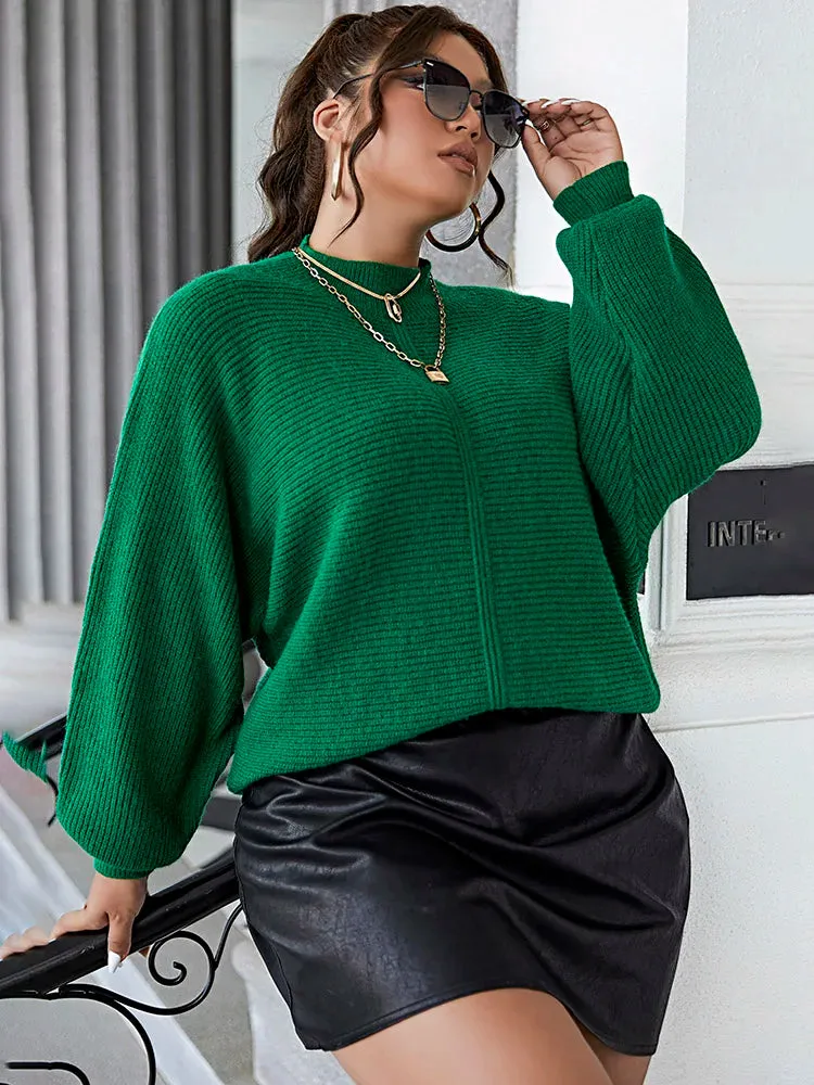 Wenkouban-Christmas Thanksgiving outfits_Dark Plus Size Casual Soft Long Sleeve Green Christmas Sweater