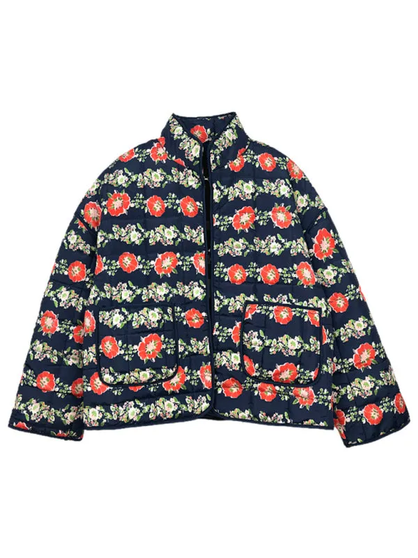 Wenkouban-Winter outfits ideas Women's casual loose printed quilted jacket