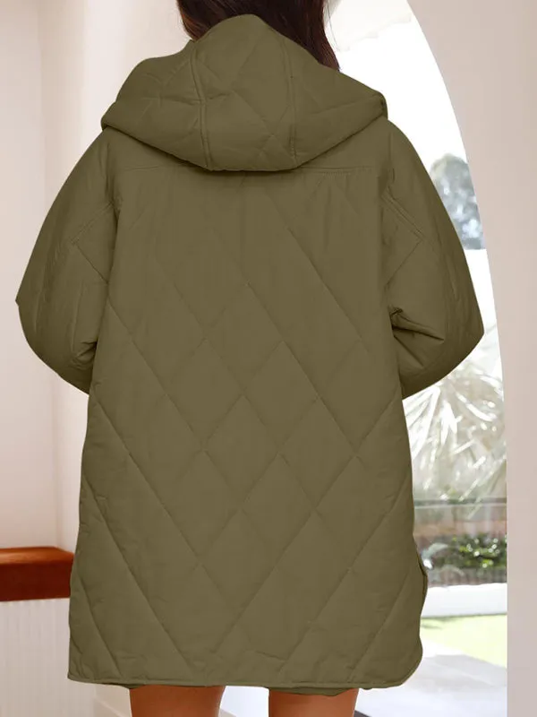 Wenkouban-Winter outfits ideas Women's oversize Loose Hooded Quilted Jacket